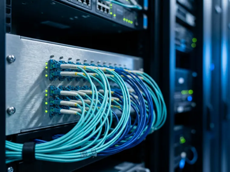 Fibre optic patch panel in a network room